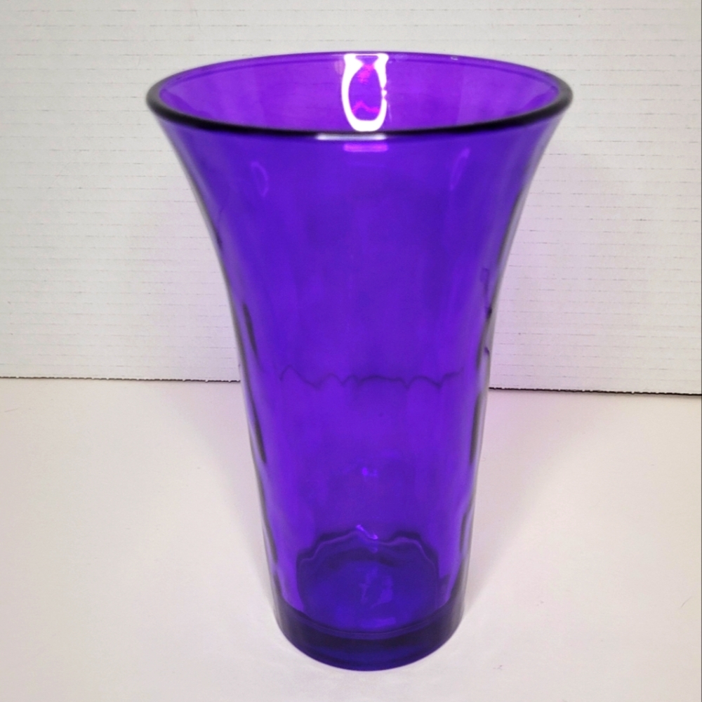 Elegant Royal Purple Large Libbey Vintage Glass Vase